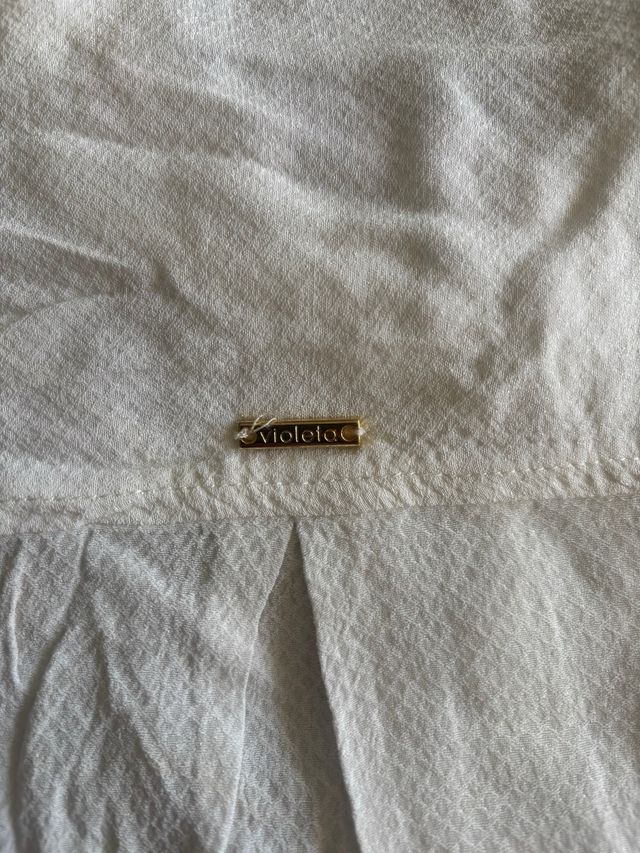 Blusa Mango Blanca Encaje