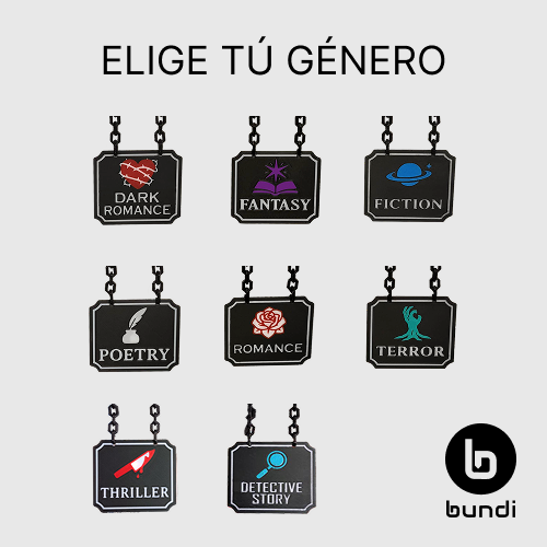 Separadores de género para estanterías libros