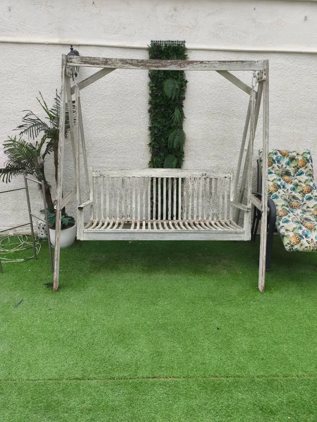 Balancín de madera Teca blanco