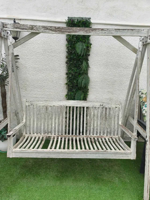 Balancín de madera Teca blanco