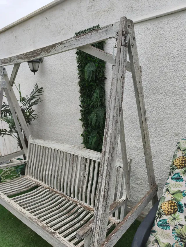 Balancín de madera Teca blanco