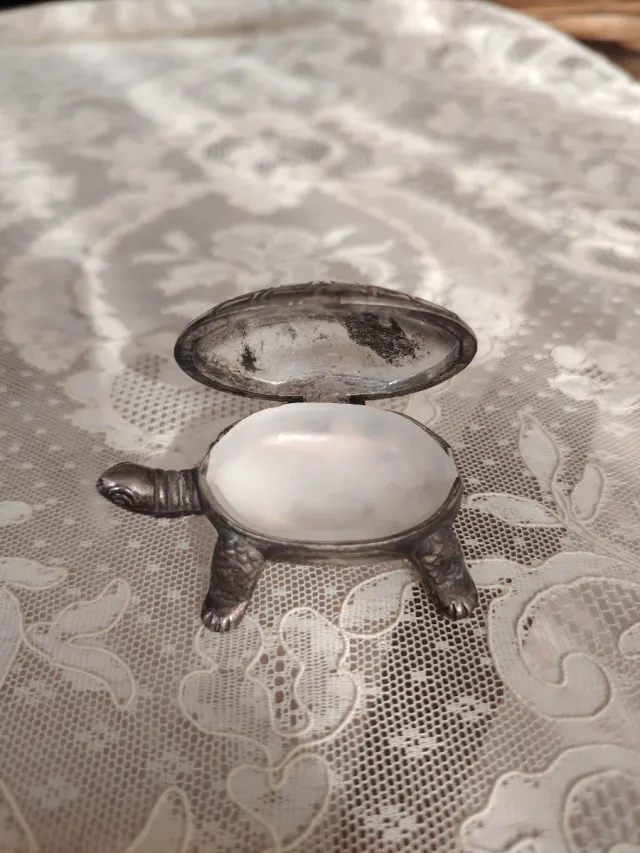 Cajita joyero tortuga plata