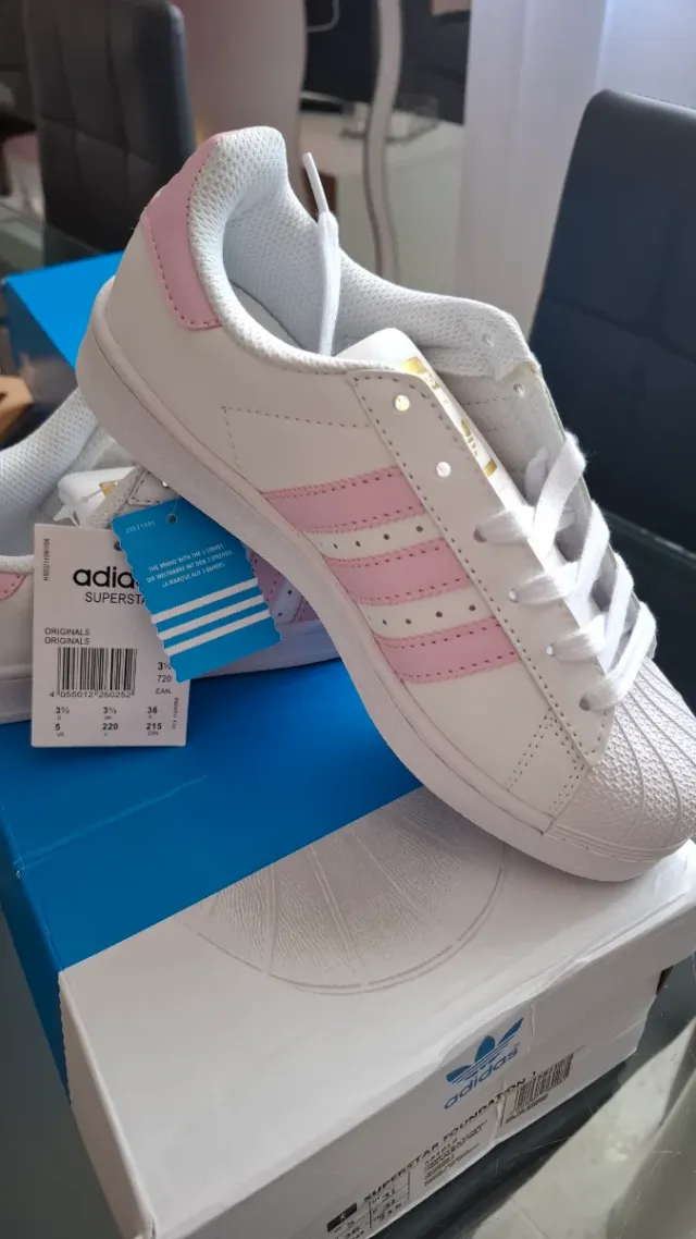 Adidas Superstar Talla 36 Rosa y Blanco