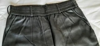 Pantalón cuero sintético mujer negro