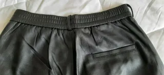 Pantalón cuero sintético mujer negro