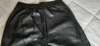 Pantalón cuero sintético mujer negro
