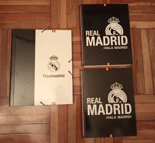 Lote 2 Cuadernos Real Madrid y 1 carpeta