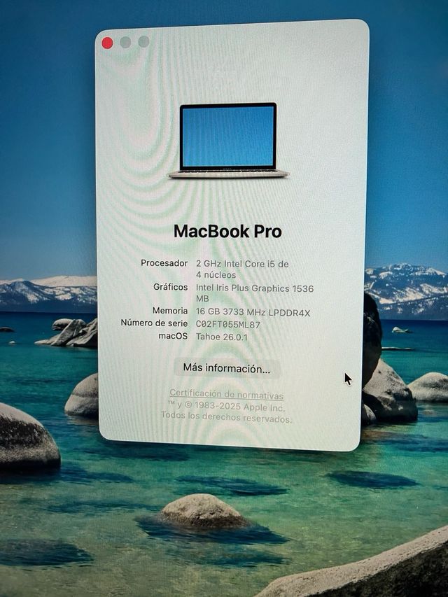 MacBook Pro 2020 i5 16GB RAM 500GB SSD