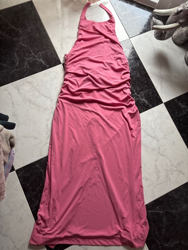 Vestido largo rosa Zara