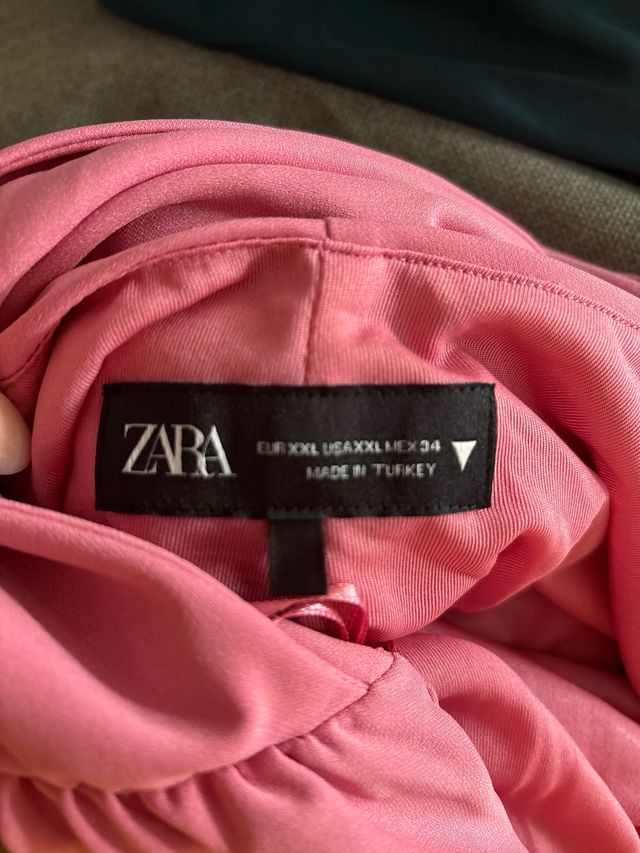 Vestido largo rosa Zara