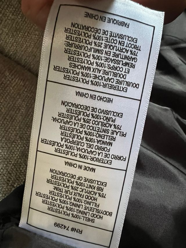 Parka Canada Weather Gear Talla L Negra