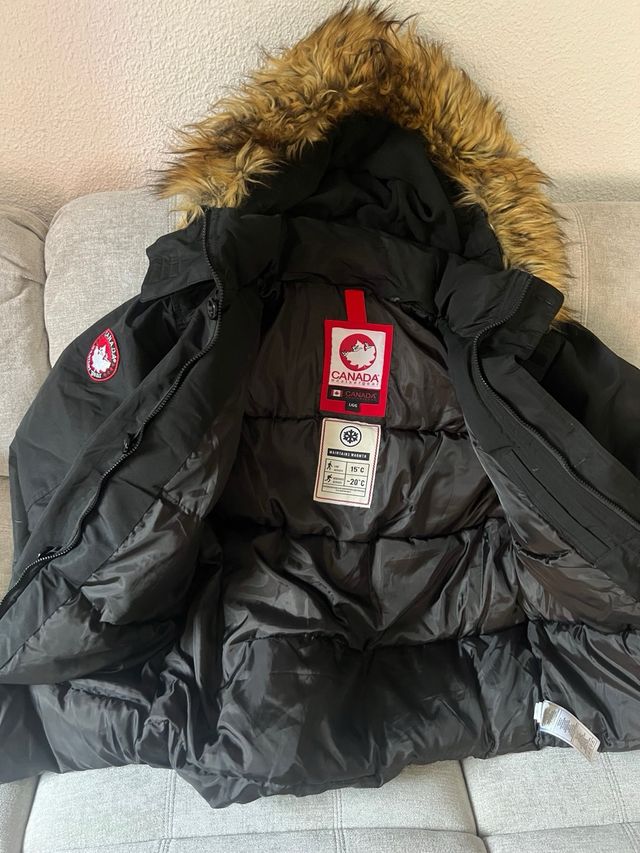 Parka Canada Weather Gear Talla L Negra