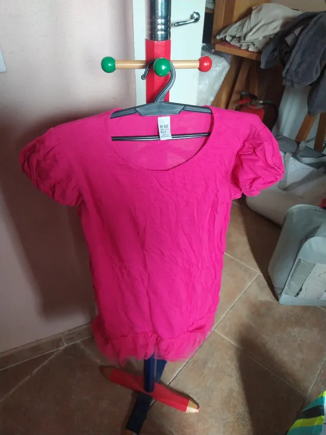 Vestido niña rosa tul