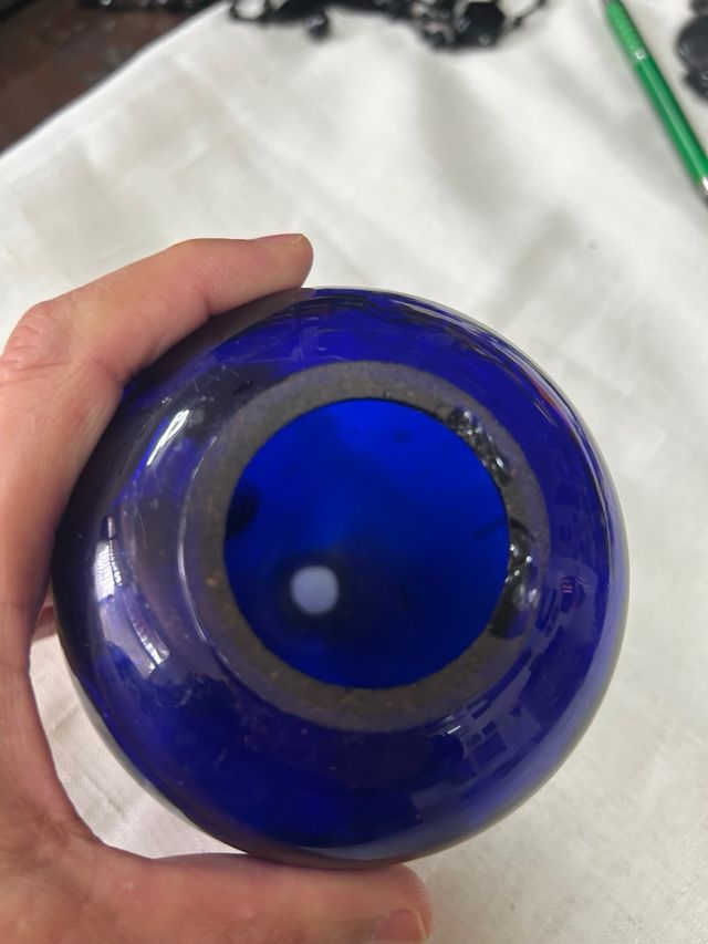 Antica palla/parte di una lampada in vetro