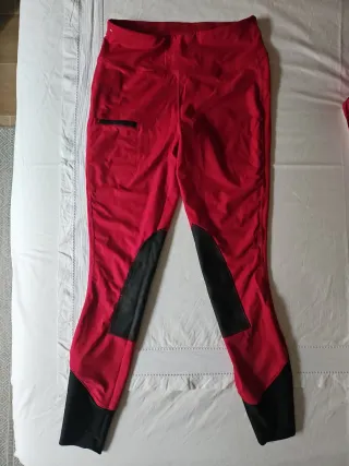 Pantalón Hípica Mujer Rojo y Negro