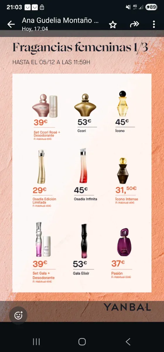 Yanbal Loción de Seda y Crema Edición Limitada