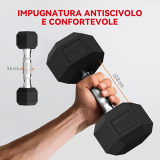 Set di Manubri da Palestra con Supporto, 2x2kg, 2x