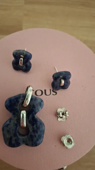 Conjunto TOUS LapisLazuli Pendientes y Colgante de