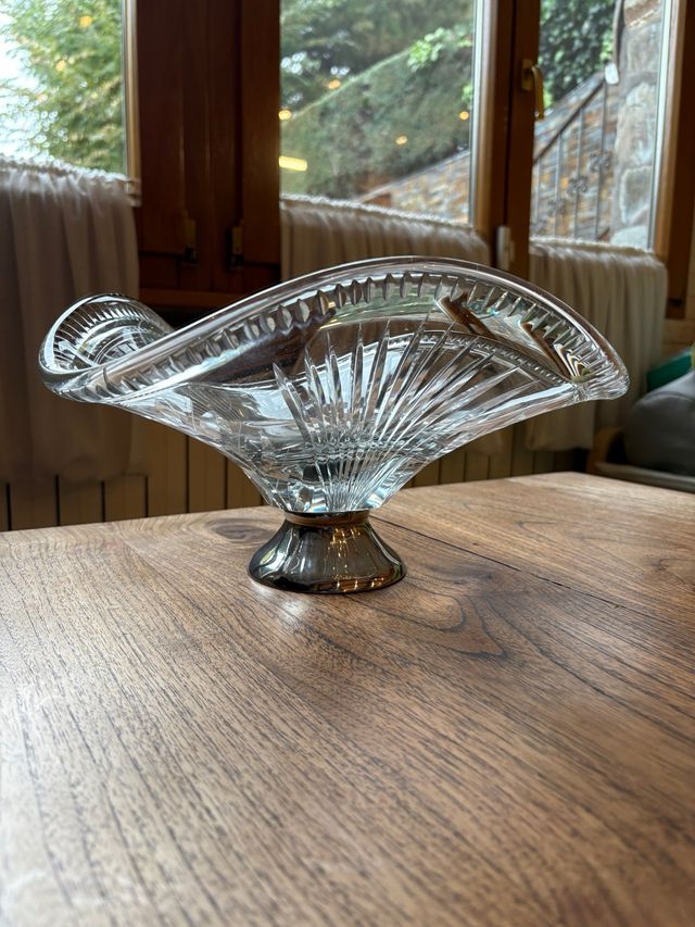 Centro de mesa cristal y metal