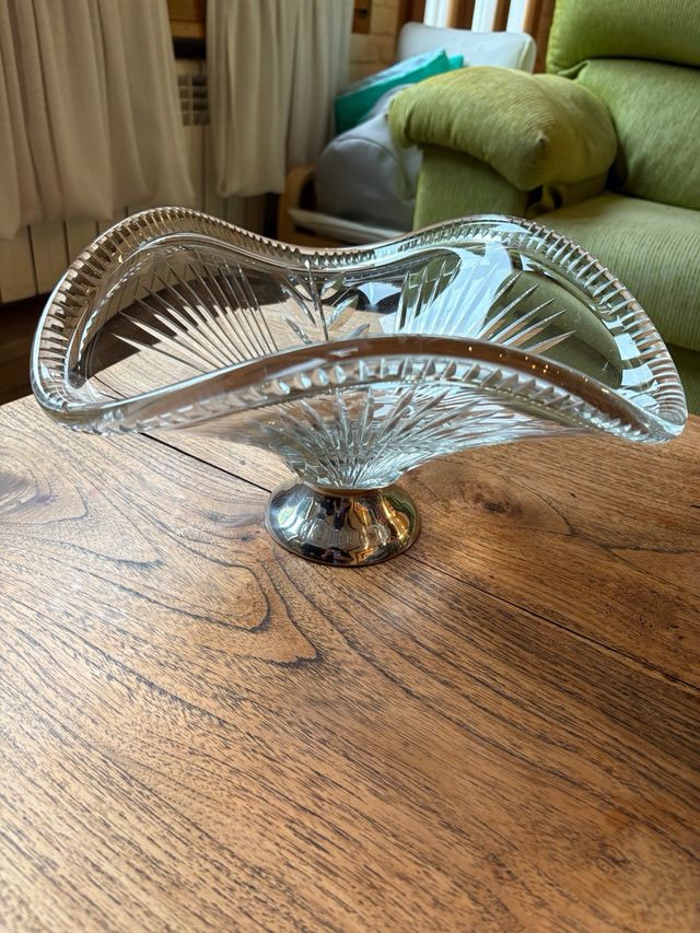 Centro de mesa cristal y metal