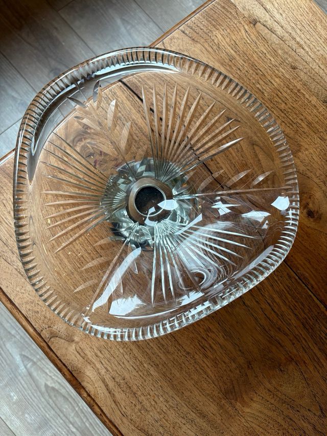 Centro de mesa cristal y metal