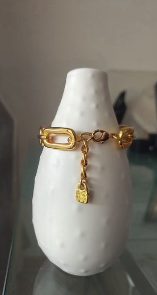 Pulsera UNO DE 50 eslabones dorados