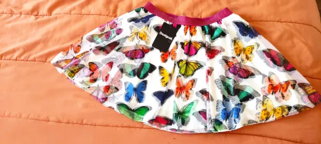 Falda Desigual Niña Mariposas T.11/12 Años Nueva