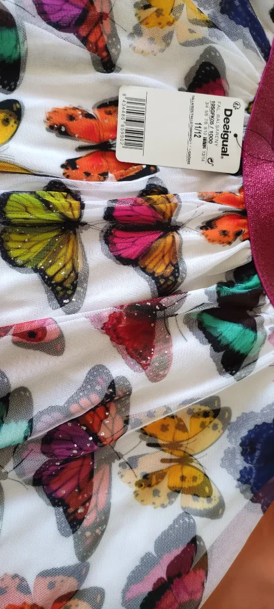 Falda Desigual Niña Mariposas T.11/12 Años Nueva