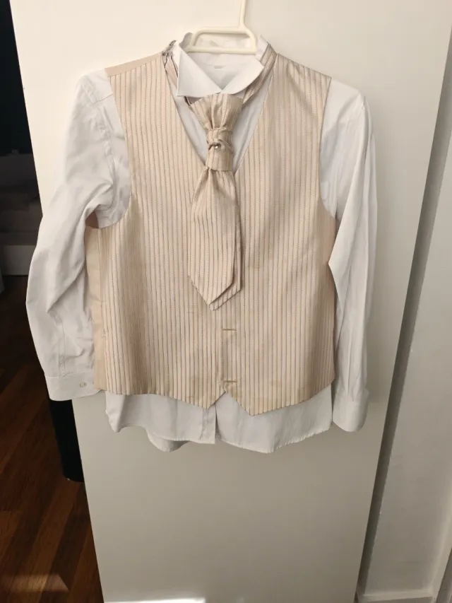 Traje ceremonia niño T12/13 gris y dorado