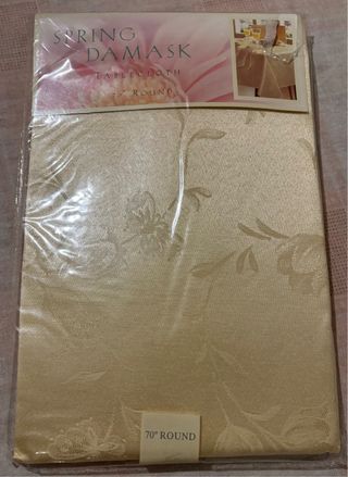 Tovaglia Damascata Rotonda 70 Beige/Oro