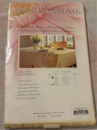 Tovaglia Damascata Rotonda 70 Beige/Oro