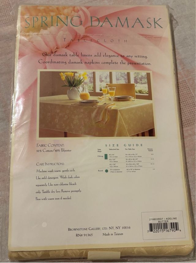 Tovaglia Damascata Rotonda 70 Beige/Oro