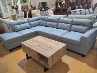 Sofá Rinconera Gris Tela