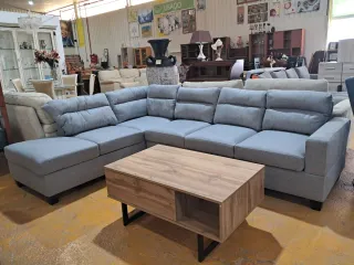 Sofá Rinconera Gris Tela