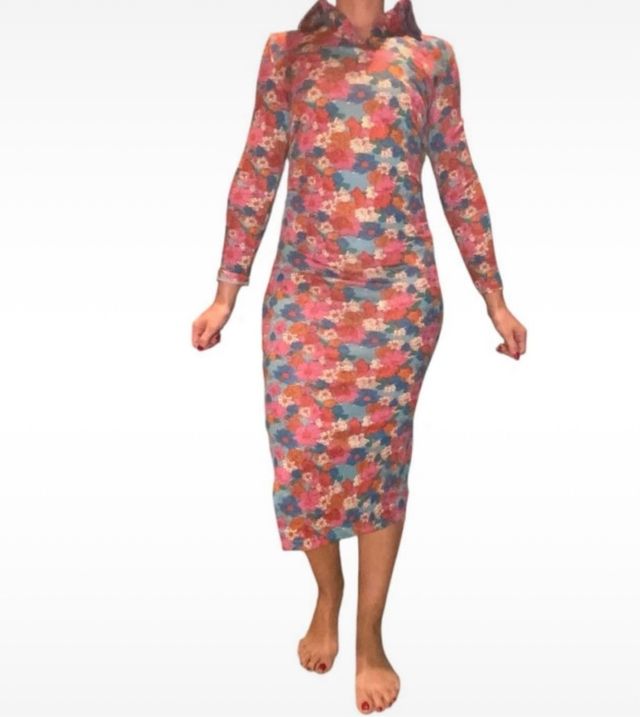 Vestido floral manga larga