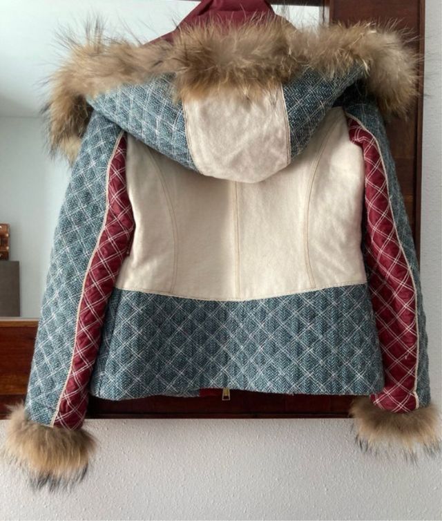 Parka Highly Preppy Talla S Puños Pelo