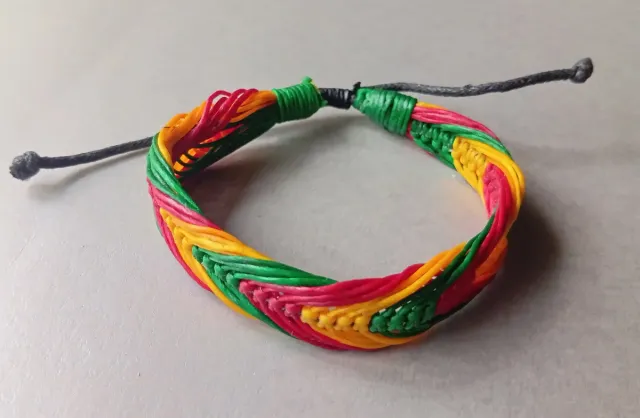 Pulsera Colores Rasta Rastafari ajustable cordón