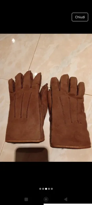Guanti in montone con pelliccia sintetica vontage