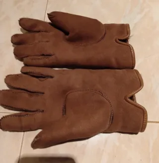 Guanti in montone con pelliccia sintetica vontage