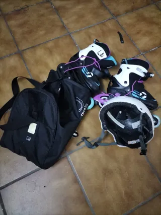 Pack Patines, Casco y Bolso Oxelo talla 38-42