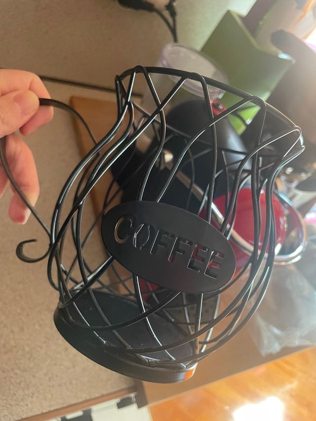 Portacialde caffè in metallo nero