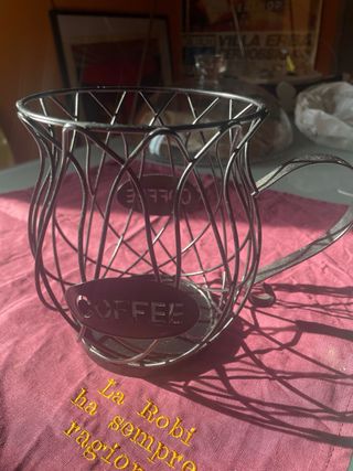 Portacialde caffè in metallo nero