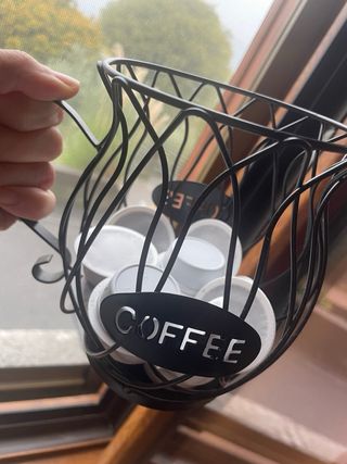 Portacialde caffè in metallo nero