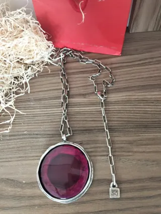 Colgante Uno de 50 Morado Plata Ajustable