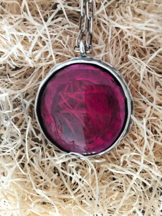 Colgante Uno de 50 Morado Plata Ajustable