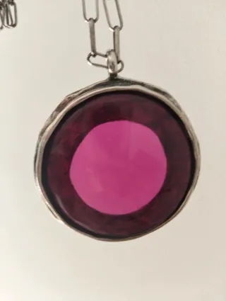 Colgante Uno de 50 Morado Plata Ajustable