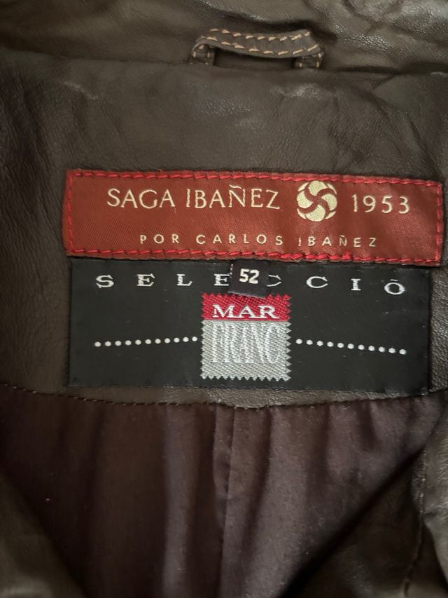 Chaqueta Cuero Saga Ibañez talla 52 hombre