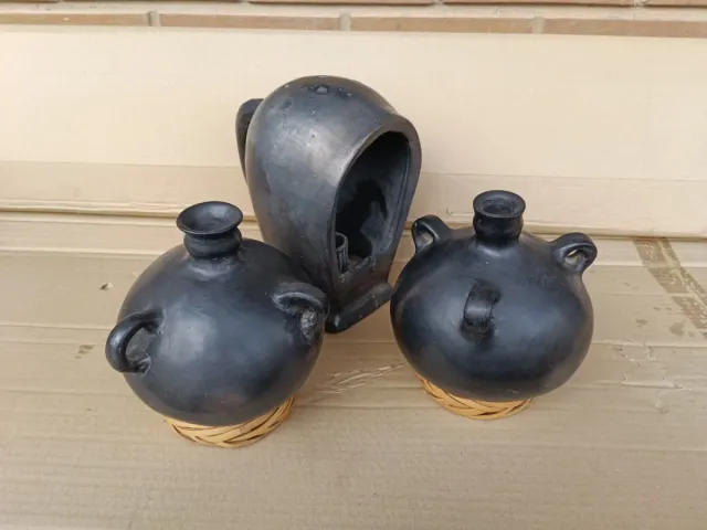 3 Piezas Barro Negro Oaxaca