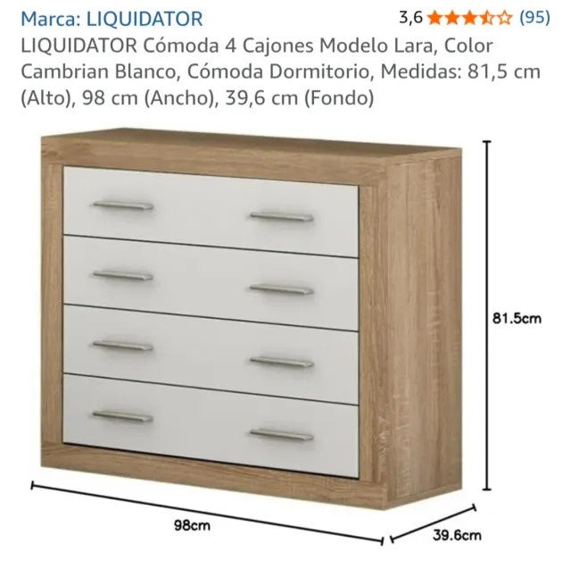 Cómoda 4 Cajones LIQUIDATOR Lara