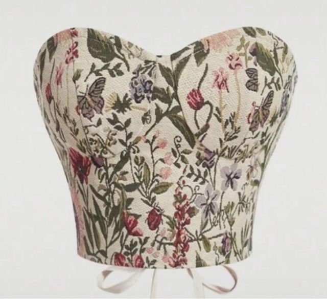 Top Corsé Floral Mariposas